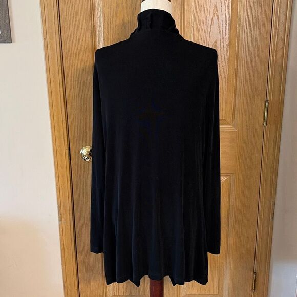 Chico’s Travelers Black Ruffle Front Cardigan XL - Picture 4 of 6